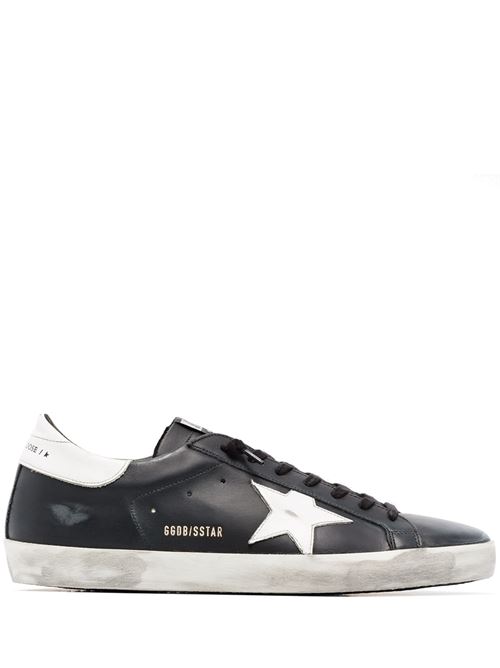 SUPER-STAR LEATHER UPPER SHINY LEATHER STAR AND HEEL GOLDEN GOOSE DELUXE BRAND | GMF00101.F000321.80203/BLACK/WHITE